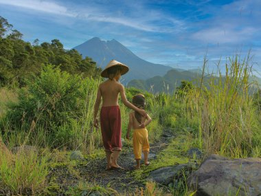Merapi Dağı 'nın yamacında, Yogyakarta, Endonezya