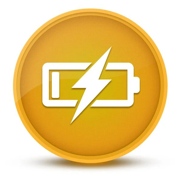 Battery Charging Luxurious Glossy Yellow Button Abstract Illustration — Stock Photo, Image