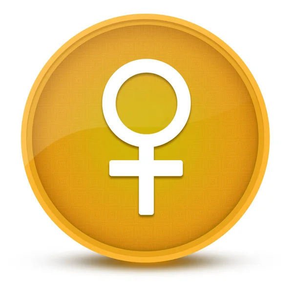 Female Sign Luxurious Glossy Yellow Button Abstract Illustration — Stock Photo, Image