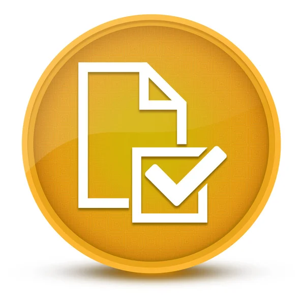 Encuesta Lista Verificación Icono Lujoso Amarillo Brillante Botón Redondo Ilustración —  Fotos de Stock