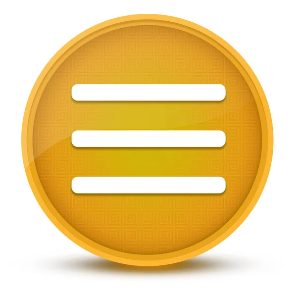 Hamburger menu bar luxurious glossy yellow round button abstract illustration