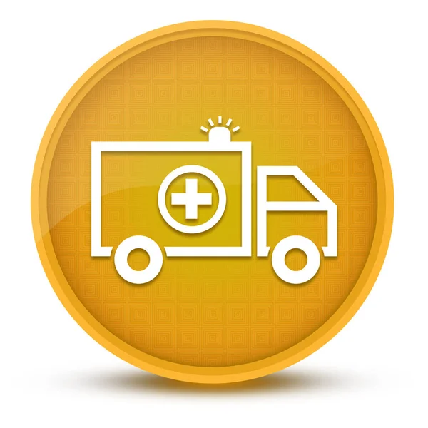 Ambulance luxurious glossy yellow round button abstract illustration