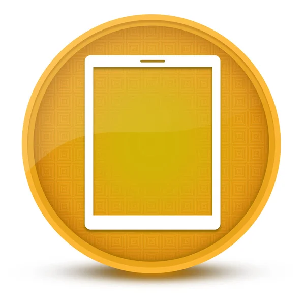 Tablet luxurious glossy yellow round button abstract illustration