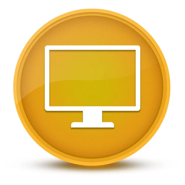 Monitor Luxurious Glossy Yellow Button Abstract Illustration — Stock Photo, Image