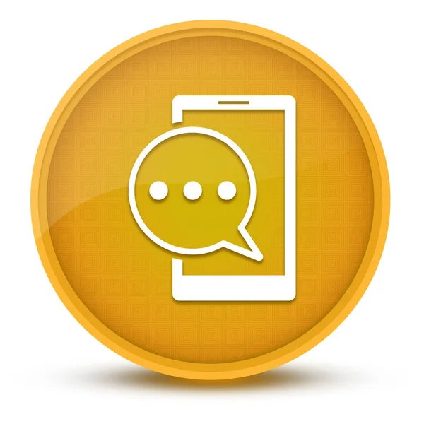 Texto Mensagem Telefone Luxuoso Amarelo Brilhante Botão Redondo Ilustração Abstrata — Fotografia de Stock