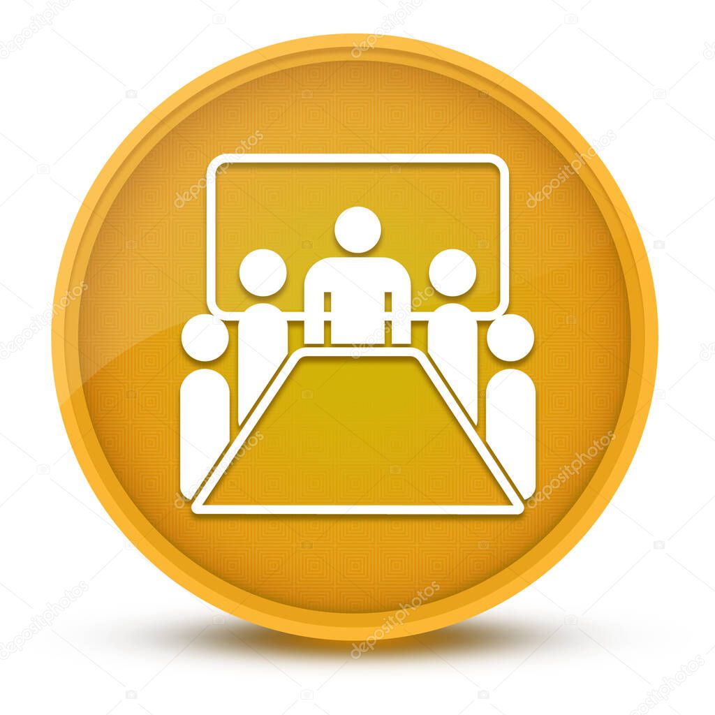 Meeting room luxurious glossy yellow round button abstract illustration