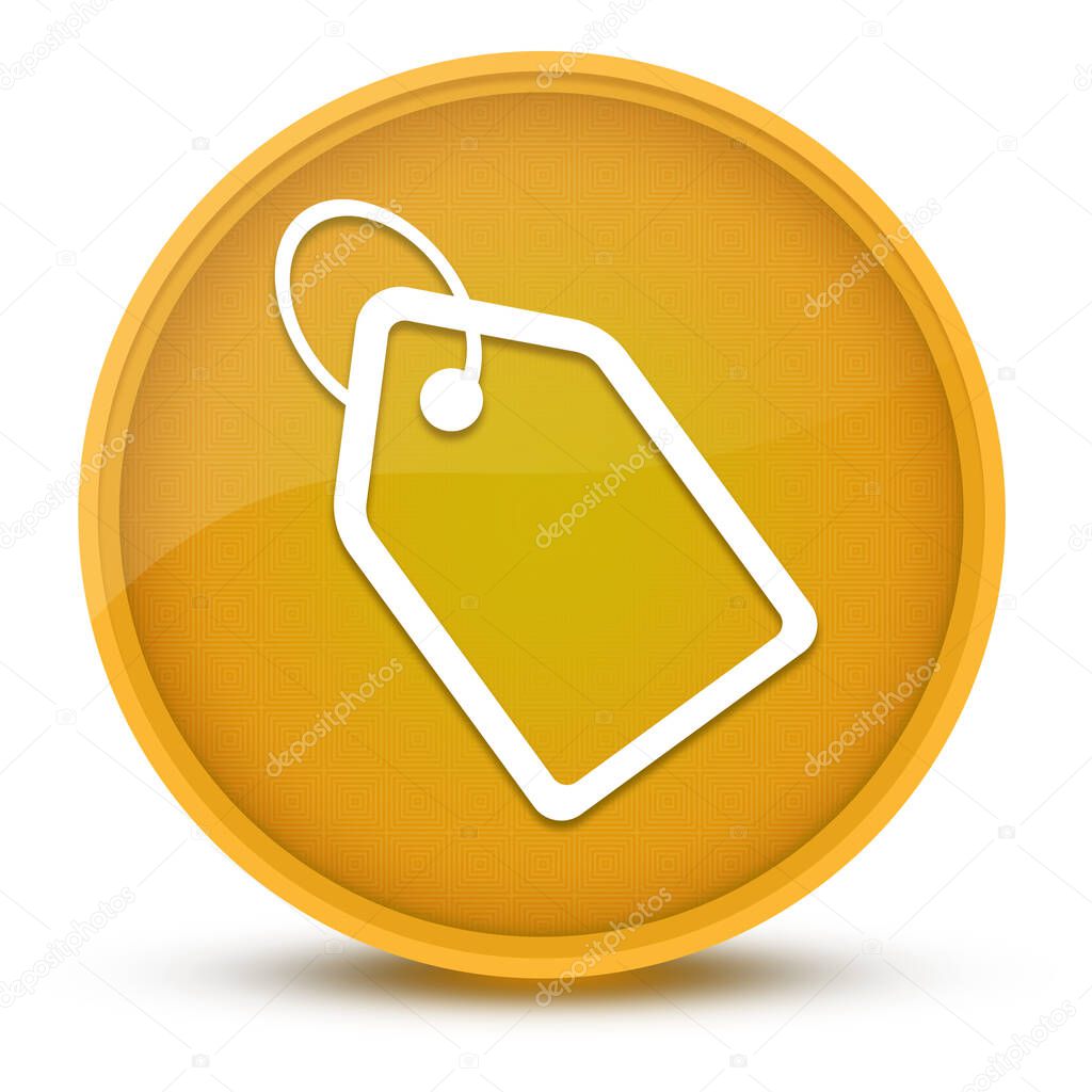 Tag luxurious glossy yellow round button abstract illustration