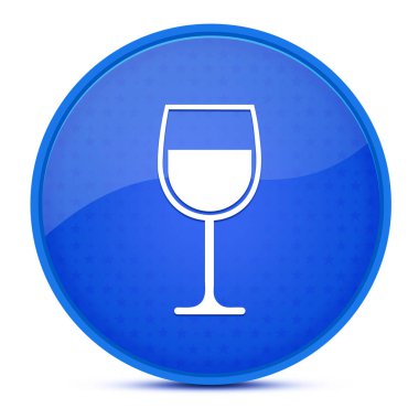 Şarap kadehi estetik parlak mavi yuvarlak düğme soyut çizim