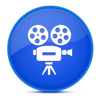 Video kamera estetik parlak mavi yuvarlak düğme soyut resimleme