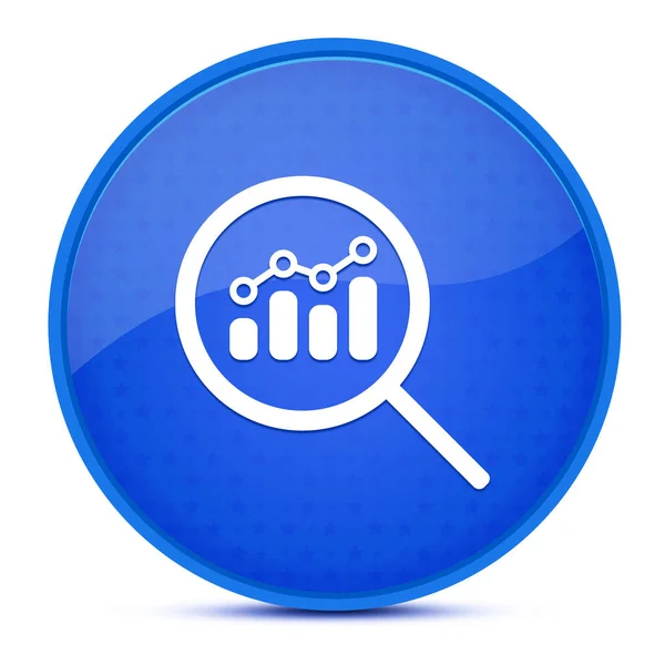 Bekijk Financiële Analytics Metrics Onderzoek Esthetische Glanzende Blauwe Ronde Knop — Stockfoto