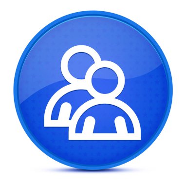 Çevrimiçi destek estetik parlak mavi yuvarlak düğme soyut illüstrasyon