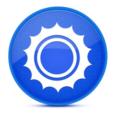 Güneş estetik parlak mavi yuvarlak düğme soyut illüstrasyon