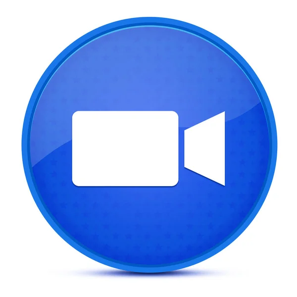 Video Camera Aesthetic Glossy Blue Button Abstract Illustration — Stock Photo, Image