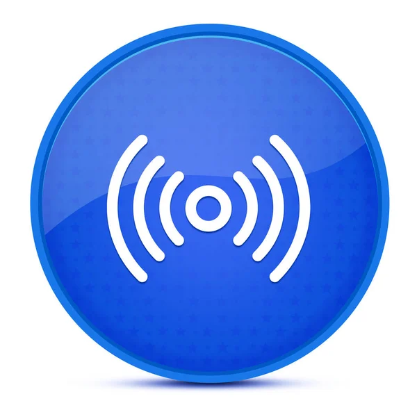 Sygnał Sieciowy Estetyczny Błyszczący Niebieski Okrągły Przycisk Abstrakcyjny Ilustracja — Zdjęcie stockowe
