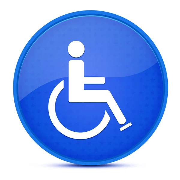 Wheelchair handicap aesthetic glossy blue round button abstract illustration