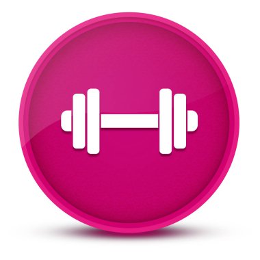 Dumbbell lüks parlak pembe yuvarlak düğmeli soyut çizim