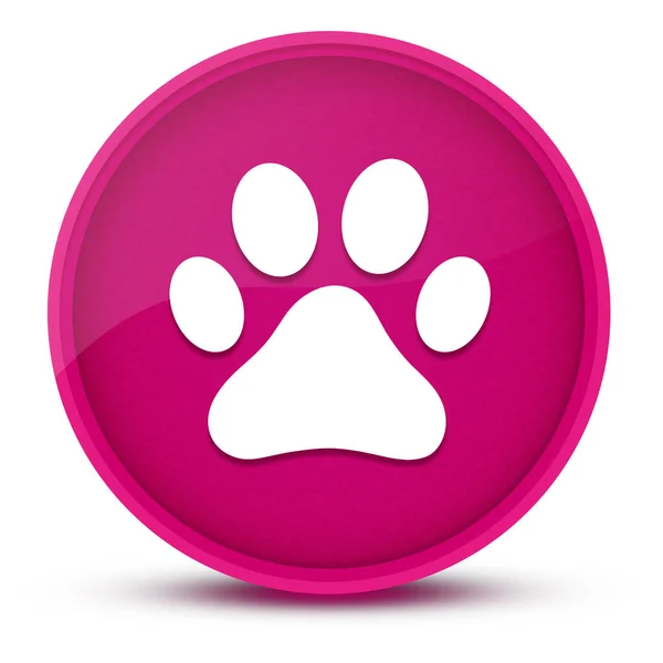 Perro Gato Pata Impresión Lujoso Brillante Rosa Ronda Botón Abstracto —  Fotos de Stock