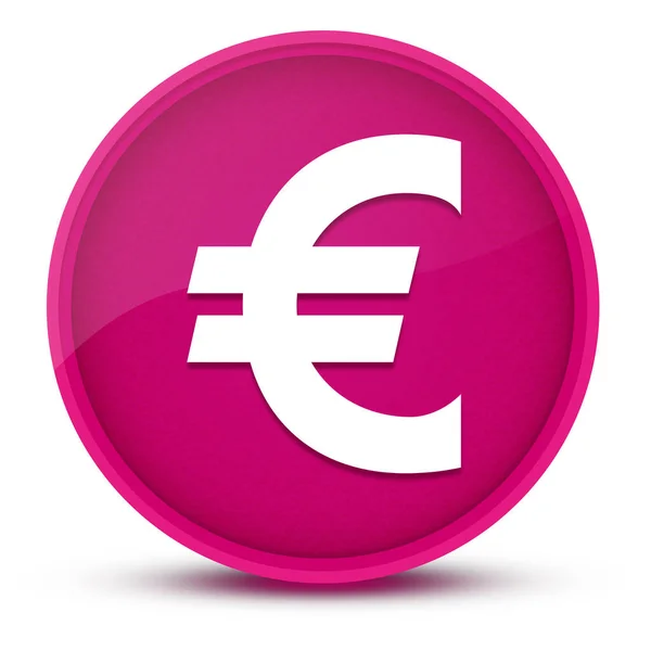 Euro Znak Luxusní Lesklé Růžové Kulaté Tlačítko Abstraktní Ilustrace — Stock fotografie