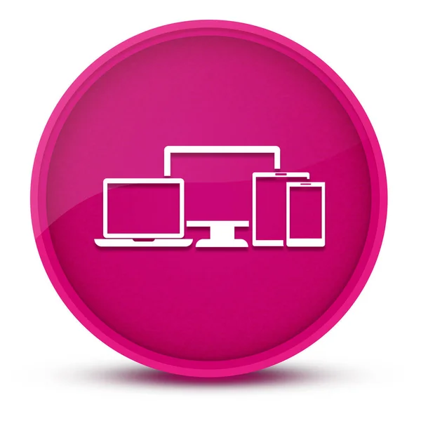 デジタルスマートデバイス豪華な光沢ピンクの丸ボタン抽象的なイラスト — ストック写真