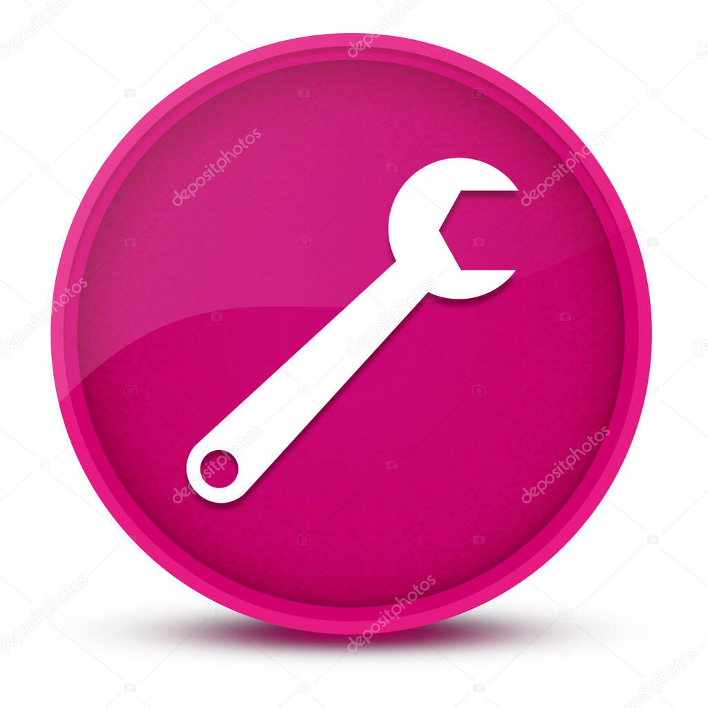 Spanner luxurious glossy pink round button abstract illustration