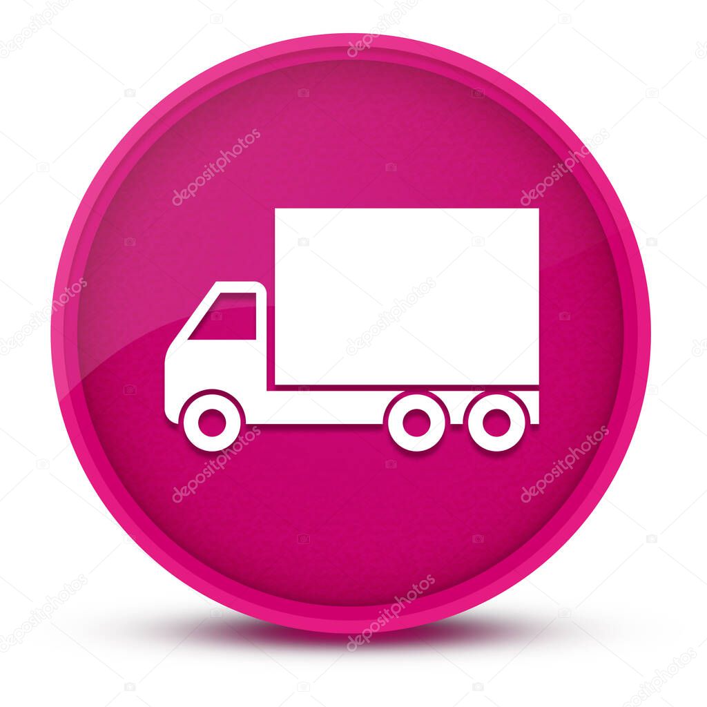 Truck luxurious glossy pink round button abstract illustration