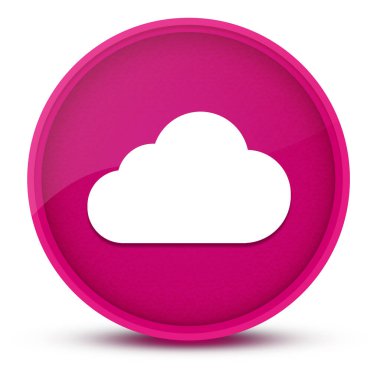 Bulutlu, parlak pembe yuvarlak düğmeli soyut çizim