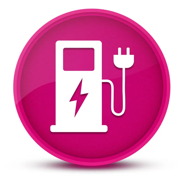 Electric Vehicle Charging Station Luxurious Glossy Pink Button Abstract Illustration — Stock Photo, Image