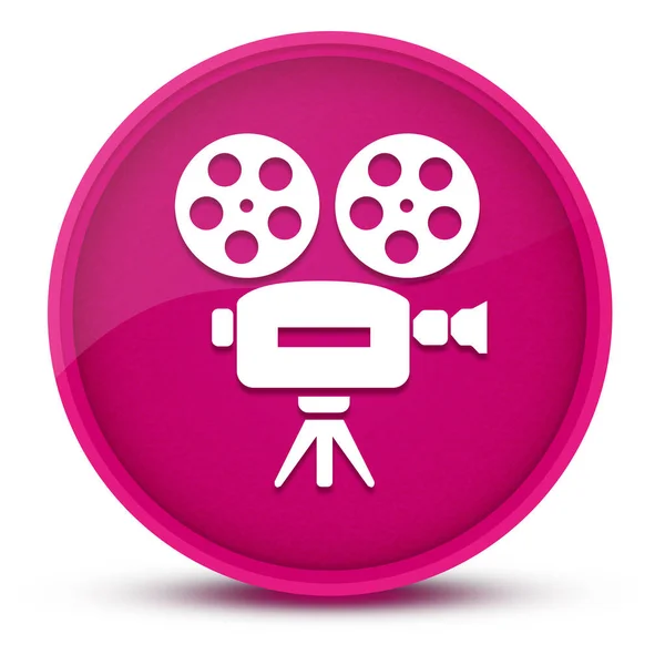 Video Camera Luxurious Glossy Pink Button Abstract Illustration — Stock Photo, Image