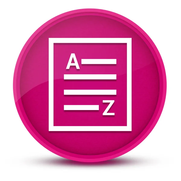 A-Z(list page icon) luxurious glossy pink round button abstract illustration