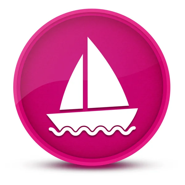 Zeilboot Luxe Glanzend Roze Ronde Knop Abstracte Illustratie — Stockfoto