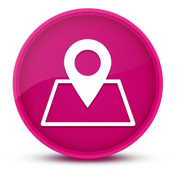 地図ポイント豪華な光沢ピンクの丸ボタン抽象的なイラスト — ストック写真