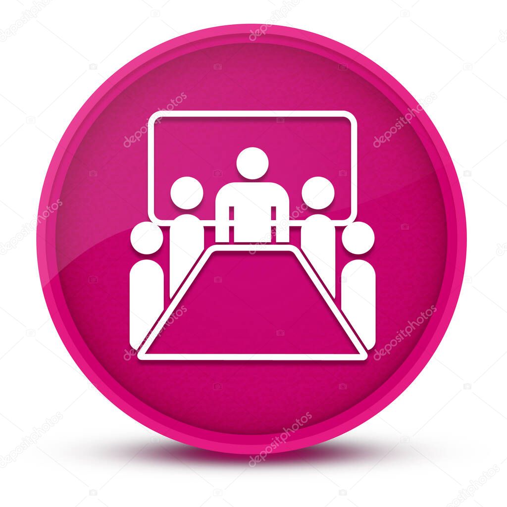 Meeting room luxurious glossy pink round button abstract illustration