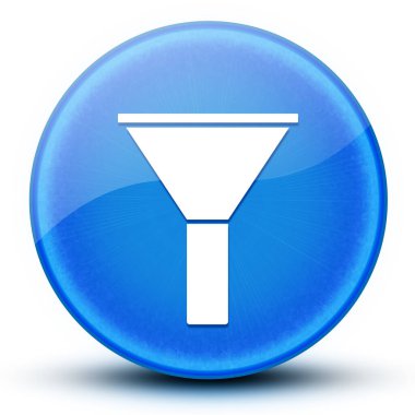 Filtre gözlüklü parlak mavi yuvarlak düğme soyut resimleme