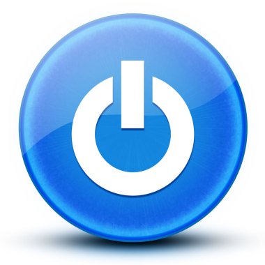 Motor Başlangıç göz kamaştırıcı mavi yuvarlak düğme soyut illüstrasyon