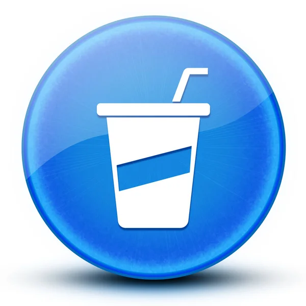 Soda Oogbol Glanzend Blauw Ronde Knop Abstracte Illustratie — Stockfoto