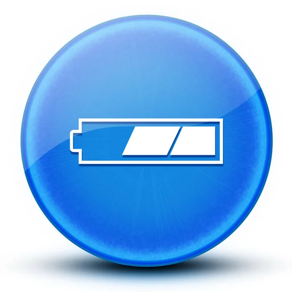 Third Charged Battery Eyeball Glossy Blue Button Abstract Illustration — Stock Photo, Image