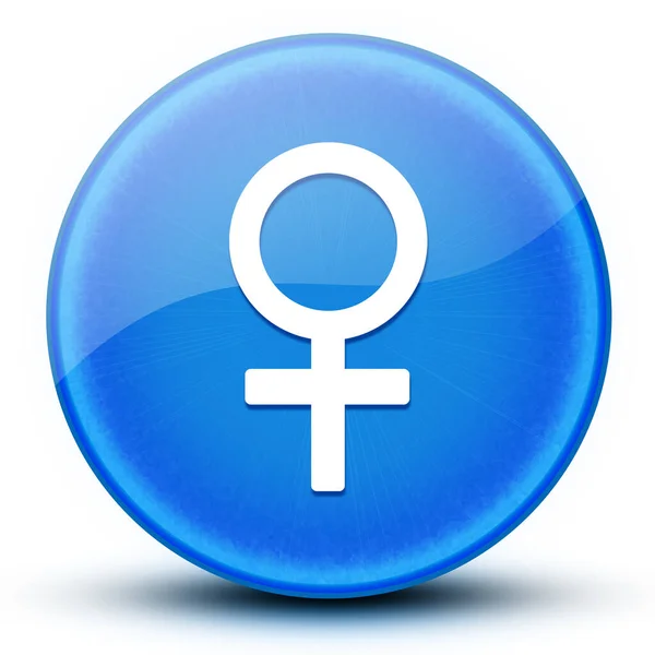 Weibliche Zeichen Augapfel Glänzend Blau Runde Taste Abstrakte Illustration — Stockfoto