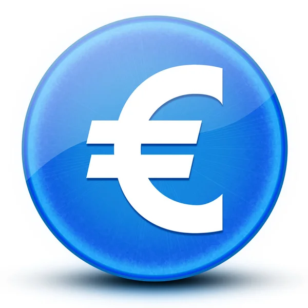 Euro Sinal Globo Ocular Azul Brilhante Botão Redondo Ilustração Abstrata — Fotografia de Stock
