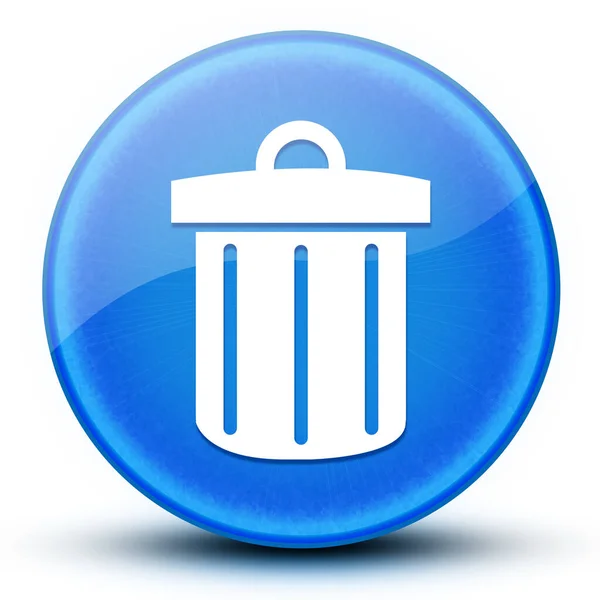 Recycle Bin Szemgolyó Fényes Kék Kerek Gomb Elvont Illusztráció — Stock Fotó