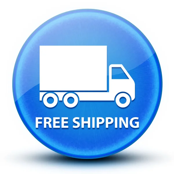 Free shipping (Truck icon) eyeball glossy blue round button abstract illustration