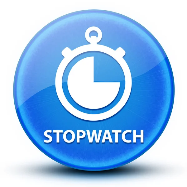 Stopwatch Eye Ball Błyszczący Niebieski Okrągły Przycisk Abstrakcyjny Ilustracja — Zdjęcie stockowe