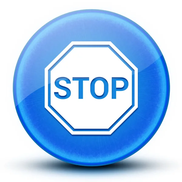 ストップサイン眼球光沢のある青丸ボタン抽象的なイラスト — ストック写真