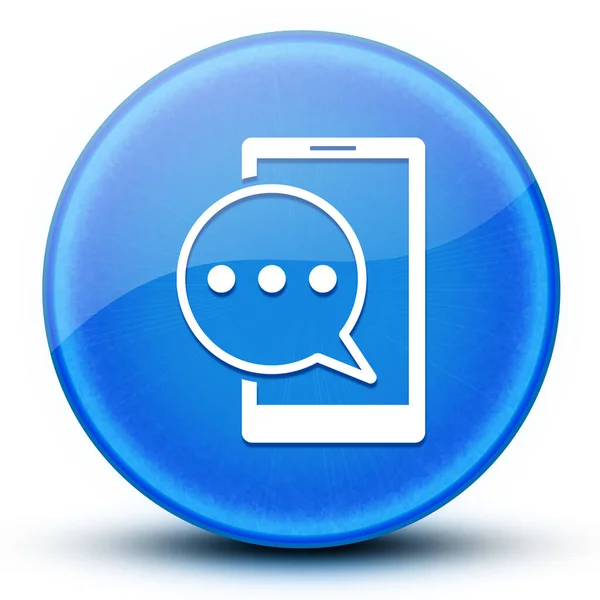 Text Message Phone Eyeball Glossy Blue Button Abstract Illustration — Stock Photo, Image