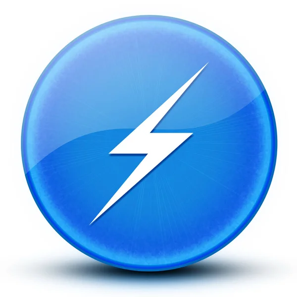 Lightning Eyeball Glossy Blue Button Abstract Illustration — Stock Photo, Image