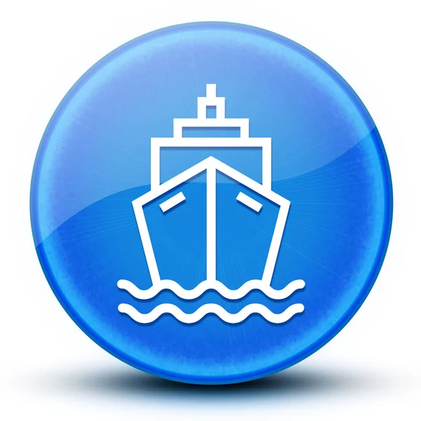 Schip Oogbol Glanzend Blauw Ronde Knop Abstracte Illustratie — Stockfoto