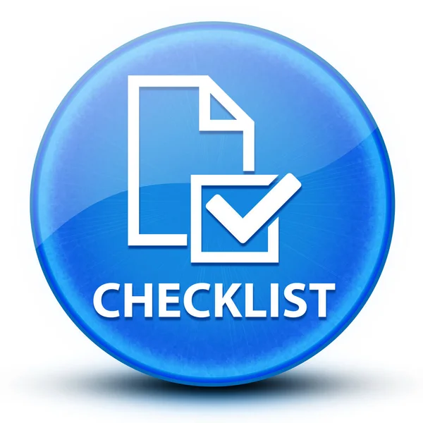 Checklist Survey Icon Oční Bulva Lesklé Modré Kulaté Tlačítko Abstraktní — Stock fotografie