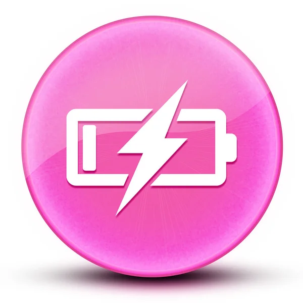 Bateria Ładowania Gałki Ocznej Błyszczący Elegancki Różowy Okrągły Przycisk Abstrakcyjny — Zdjęcie stockowe