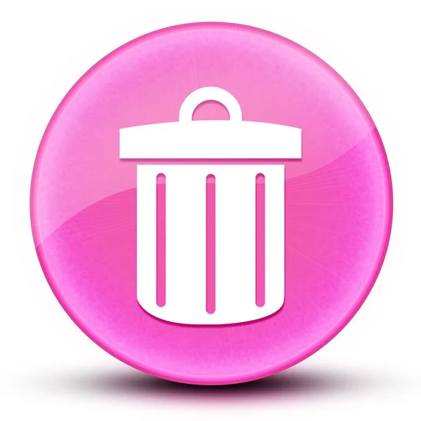 Recycle Bin Szemgolyó Fényes Elegáns Rózsaszín Kerek Gomb Elvont Illusztráció — Stock Fotó