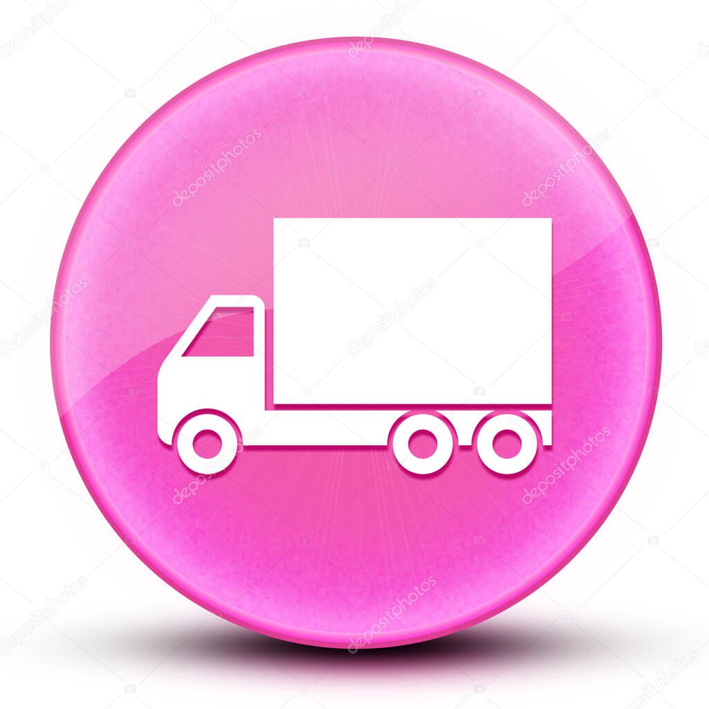 Truck eyeball glossy elegant pink round button abstract illustration