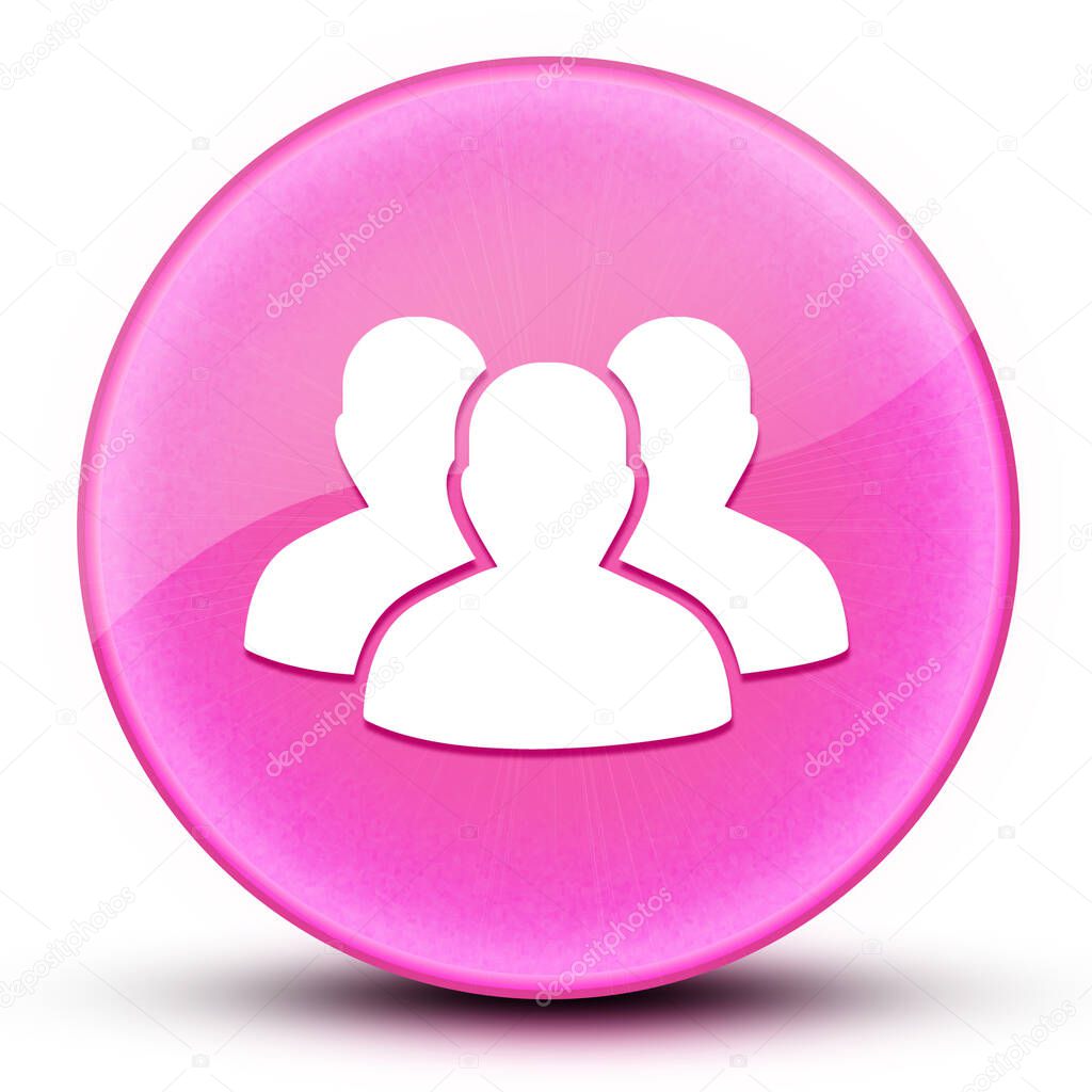 User group eyeball glossy elegant pink round button abstract illustration